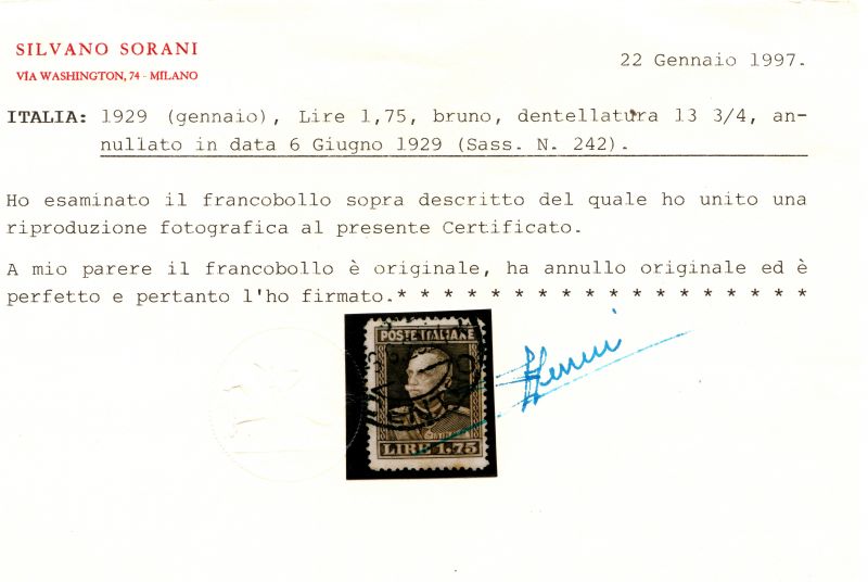 Effige di Vittorio Emanuele III usato dentellato 13 3/4