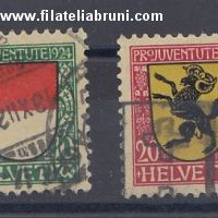 1924 Svizzera Swiss Schweiz Pro Juventute stemmi cantonali e nazionale