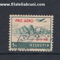 1941 Svizzera Schweiz Helvetia posta aerea pro aereo soprastamapato usati used