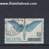 1938 Svizzera Schwweiz Helvetia posta aerea soprastampato usato used