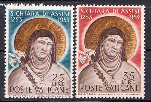 1953 Vaticano Vatikanstaat Santa Chiara