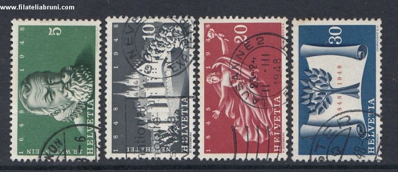 1948 Svizzera Suisse Helvetia 3 centenario del trattato di Westtali usato used