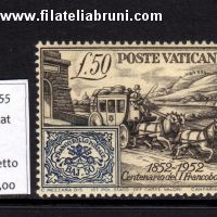 1952 Vaticano Vatikanstaat centenario primo francobollo dello Stato Pontificio