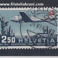 1947 Svizzera Suisse Helvetia posta aerea usato used
