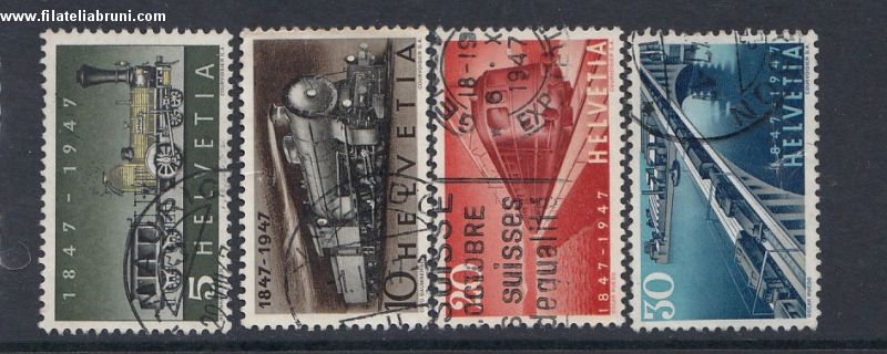 1947 Svizzera Suisse Helvetia centenario della ferrovie svizzere usato used