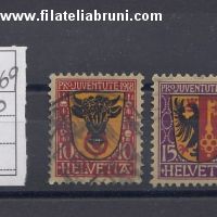 1918  Svizzera Swiss Schweiz Pro Juvenute stemmi cantonali usati used