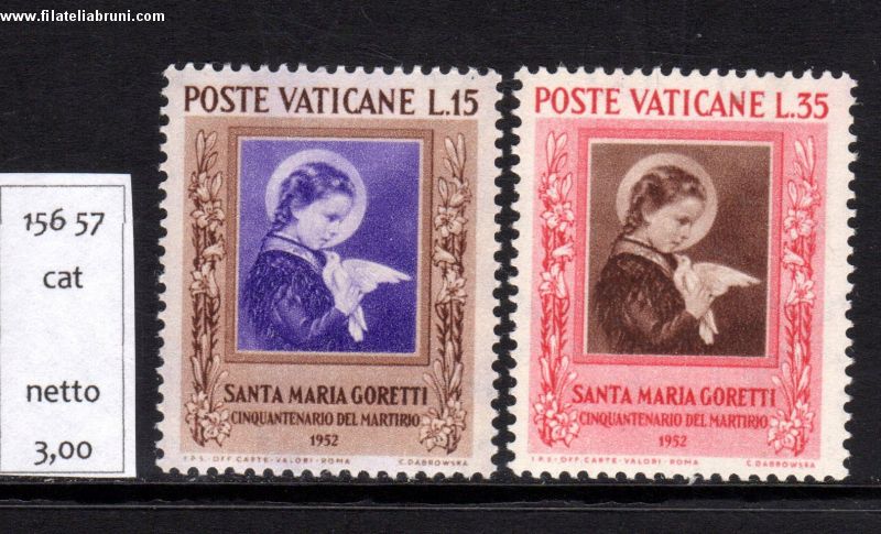 1953 Vaticano Vatikanstaat Santa Maria Goretti