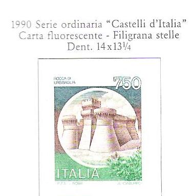 Castelli d'Italia lire 750  1962