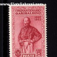 Garibaldi 50th anniv of the death Giuseppe Garibaldi lire  5 + 1
