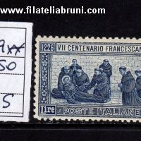 7° centenario della morte di San Francesco 700th anniv.of the death of St Francis of Assisi lire 1.2