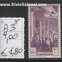 posta aerea francobolli di Tripolitania soprastampati 80 c