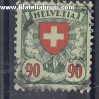 1924  Svizzera Swiss Schweiz  croce e scudo fondo in sottotinta  usati used