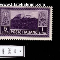 Montecassino Abbey of Monte Cassino 5 lire + 1 lira