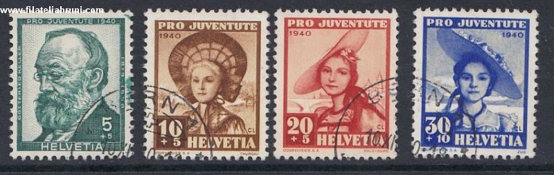 1940 Svizzera Schweiz Helvetia Pro Juventute usati used