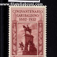 Garibaldi 50th anniv of the death Giuseppe Garibaldi lire 2.55 + 50 c  