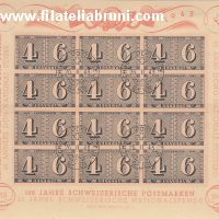 1943 Svizzera Schweiz Helvetia centenario dei primi francobolli svizzeri usati used