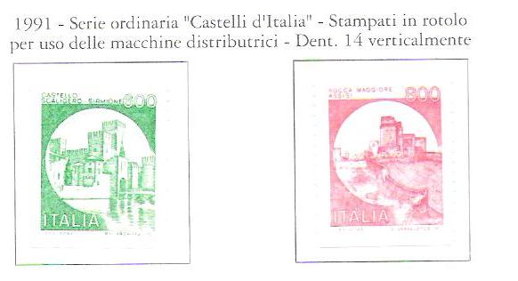 Castelli d'Italia lire 600 800  1979 1980